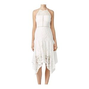 Parker White Asymmetrical Halter Sundress